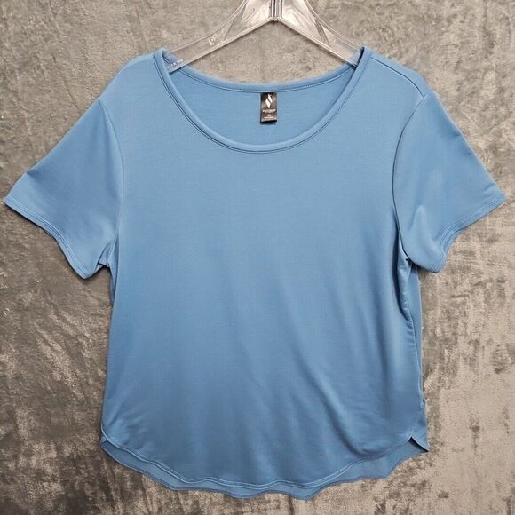 Sketchers Women's XL blue top short sleeve poly blend - Picture 1 of 9